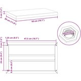  Zidne police 2 kom 50x30 cm crne nehrđajući čelik | shoptok.hr