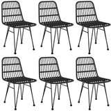  7-dijelni vrtni blagovaonski set od poliratana crni | shoptok.hr