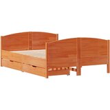 vidaXL posteljni okvir z vzglavjem voščeno rjava 120x200 cm borovina, (21321974) | Shoptok.si