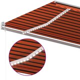  Tenda na ručno uvlačenje s LED svjetlima 6x3 m narančasto-smeđa | shoptok.hr
