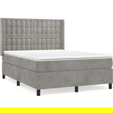  Box spring postelja z vzmetnico svetlo siva 140x200 cm žamet, (20790484) | Shoptok.si