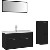  Set kupaonskog namještaja od iverice crni | shoptok.hr