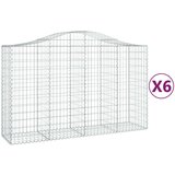  Lučne gabionske košare 6 kom 200x50x120/140cm pocinčano željezo | shoptok.hr