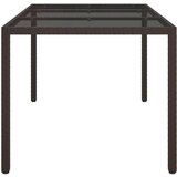  Vrtna miza 150x90x75 cm kaljeno steklo in poli ratan rjava, (20665520) | Shoptok.si