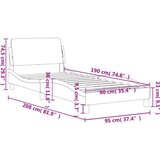  Posteljni okvir z vzglavjem rjav 90x190 cm umetno usnje | Shoptok.si