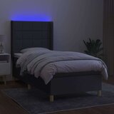  Box spring postelja z vzmetnico LED temno siva 90x190 cm blago, (20789441) | Shoptok.si