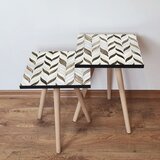 Hanah home 2Shp268 - white whitebronze nesting table (2 pieces) | ePonuda.com