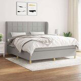  Box spring postelja z vzmetnico svetlo siva 160x200 cm žamet, (20789954) | Shoptok.si