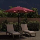  Vrtni suncobran s LED svjetlima i čeličnom šipkom 300 cm bordo | shoptok.hr