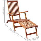  Ležalnik z naslonjalom za noge in blazino akacijev les, (20662811) | Shoptok.si