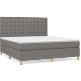  Box spring postelja z vzmetnico temno siva 180x200 cm blago, (20899545) | Shoptok.si