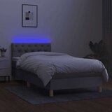  Box spring postelja z vzmetnico LED svetlo siva 80x200 cm blago, (20724361) | Shoptok.si