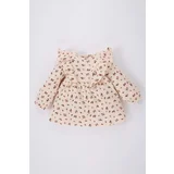 DEFACTO Regular Fit Flower Long Sleeve Knitted Dress