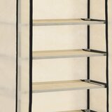 Ormarić za cipele s pokrovom od tkanine 57 x 29 x 162 cm krem | shoptok.hr