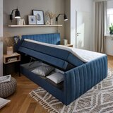 CARRYHOME POSTELJA BOXSPRING 160 cm x 200 cm , tekstil modra | Shoptok.si