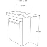 Ormarić s umivaonikom Mini 45 zidni | shoptok.hr