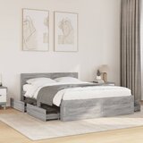  Okvir za krevet s uzglavljem boja hrasta 120x200 cm drveni | shoptok.hr