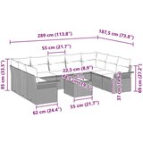  Vrtna sedežna garnitura z blazino 10 pcs Rjava poli ratan, (5000142682) | Shoptok.si