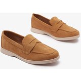 Resti Women's eco-suede moccasins in camel color Daffer- Footwear | ePonuda.com