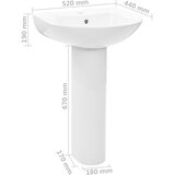Samostojeći umivaonik keramički bijeli 520 x 440 x 190 mm | Eponuda.com