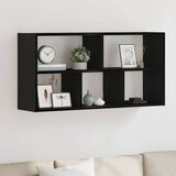 vidaXL Stenska polica črna hrast 100x25x50 cm inženirski les | Shoptok.si