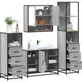 vidaXL 4-dijelni set kupaonskog namještaja siva boja hrasta drveni | shoptok.hr