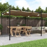  Pergola s pomičnim krovom smeđesiva 589x292x230 cm | shoptok.hr