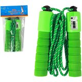 Green Skipping Rope With Counter 275 cm Fitness Adjustment | shoptok.hr