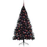 vidaXL Umjetna preddekorirana božićna jelka Črna 180 cm PVC | Shoptok.si
