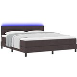 vidaXL Box Spring Krevet s Madracem i LED-om Tamnosmeđi 180x200 cm Tkanina | shoptok.hr