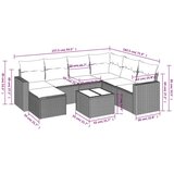 vidaXL 8-dijelni set vrtnih sofa od poliratana s jastucima svjetlosivi | shoptok.hr