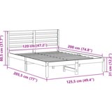  Krevetna konstrukcija Smeđa 120 x 200 cm Čvrsta borova drva | shoptok.hr