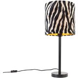 QAZQA Moderna namizna svetilka črna s senčnikom zebra 25 cm - Simplo Cene