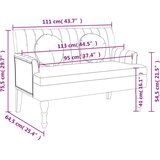  Klupa s jastucima boja vina 113 x 64 5 x 75 5 cm od tkanine | shoptok.hr