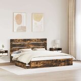  Krevet s od storage s uzglavljem Dimljeni hrast 180 x 200 cm | shoptok.hr