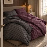 Dieter Knoll OBOJESTRANSKA POSTELJNINA STRIPES DK 200/200 cm saten vijolična | Shoptok.si
