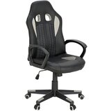 CARRYHOME GAMING STOL umetna masa, tekstil črna, svetlo siva | Shoptok.si