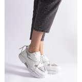 Gemre White women's sneakers with glitter Agar | Shoptok.si