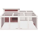  Kavez za zečeve boja kave 144 x 123 x 67 5 cm masivna borovina | shoptok.hr