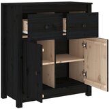  Komoda crna 70 x 35 x 80 cm od masivne borovine | shoptok.hr