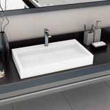 vidaXL umivalnik 80x46x11 cm liti mineral/marmor bel | Shoptok.si