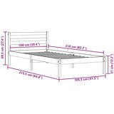  Krevetna konstrukcija Smeđa 215,5 x 105,5 x 69,5 cm | shoptok.hr