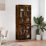 vidaXL Visoka komoda dimljeni hrast 69 5x34x180 cm konstruiranog drva Cijene