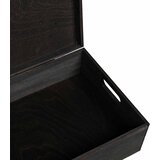  Drvena kutija poklopcem ručkama crna 40x30x13 cm puno drvo bor | Eponuda.com
