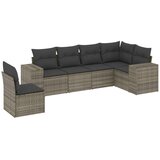  6-dijelni set vrtnih sofa od poliratana s jastucima sivi | shoptok.hr
