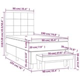  Box spring postelja z vzmetnico temno siva 90x190 cm blago, (20790502) | Shoptok.si