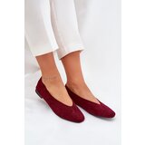 Boto Classic Ballet Flats Made Of Eco Suede Burgundy Osallin | Shoptok.si