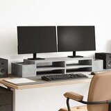  Stalak za monitor sa spremištem boja betona 100x27x15 cm drveni | shoptok.hr