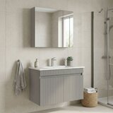 Hanah home Tivoli 85 - 694 Matte Cashmere Bathroom Cabinet With Sink & Mirror Set (2 Pieces) u