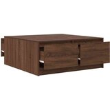 vidaXL Kavna mizica s predali rjavi hrast 100x100x40 cm | Shoptok.si